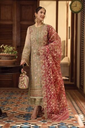 Crimson Luxury Embroidered Organza 3PC Suit