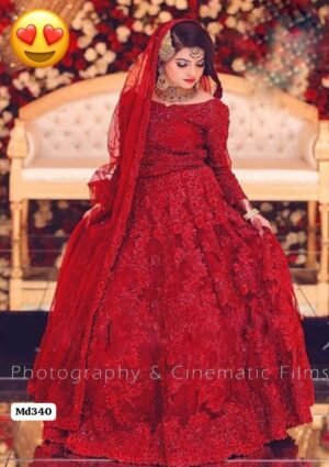 Luxury Wedding Collection MD340 – Premium Embroidered 3PC Dress