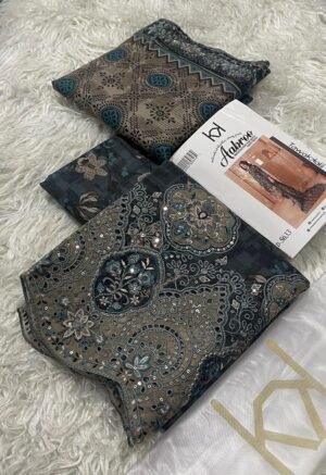 Tawakkal BNTK Khaddar Cutwork 3 Piece Winter Suit