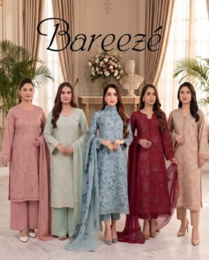 Bareeze Premium Airjet Dhanak Embroidered 3 Piece Winter Collection 2026-27